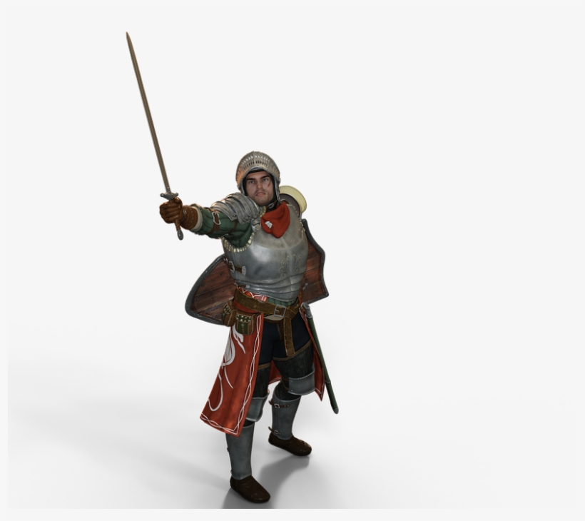 Man, Knight, Sword, Armor, Middle Ages, Helm, Weapon - Knight, transparent png #4833266
