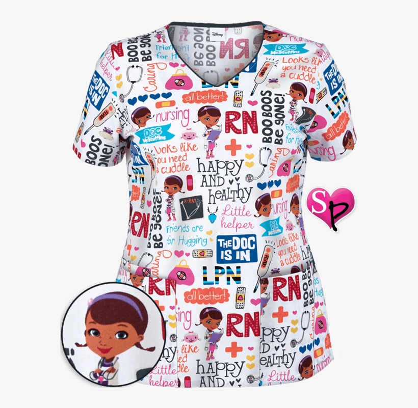 Ck680dcd - Tooniforms Doc Mcstuffins V-neck Top, transparent png #4835597