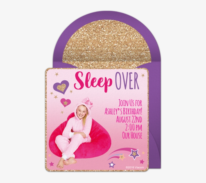 Jojo Siwa Sleepover Online Invitation - Invitation Jojo Siwa Sleepover, transparent png #4836909