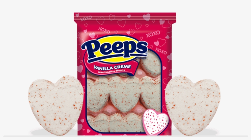 Vanilla Crème Flavored Marshmallow Hearts - Marshmallow Peeps Vanilla Creme Hearts 9ct., transparent png #4837285