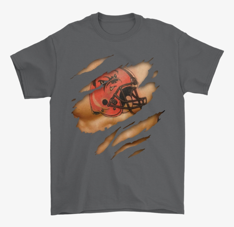 Nfl Football Logo 3d Art Chest Cleveland Browns Tattoo - Music Is In My Dna T Shirt, transparent png #4838196