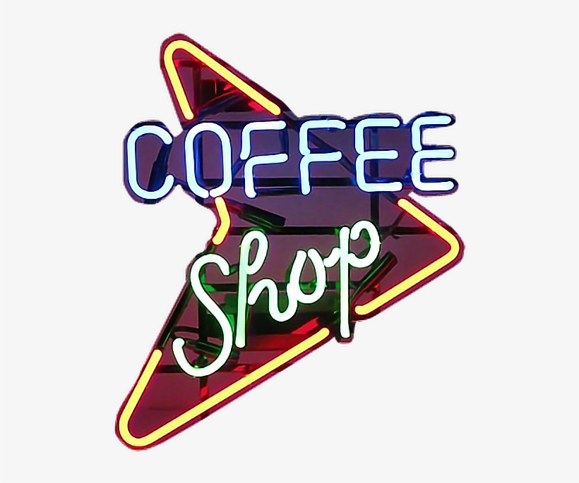Coffee Shop Sign Neon Niche Moodboard Freetoedit - Coffee Shop Sign Png, transparent png #4840158