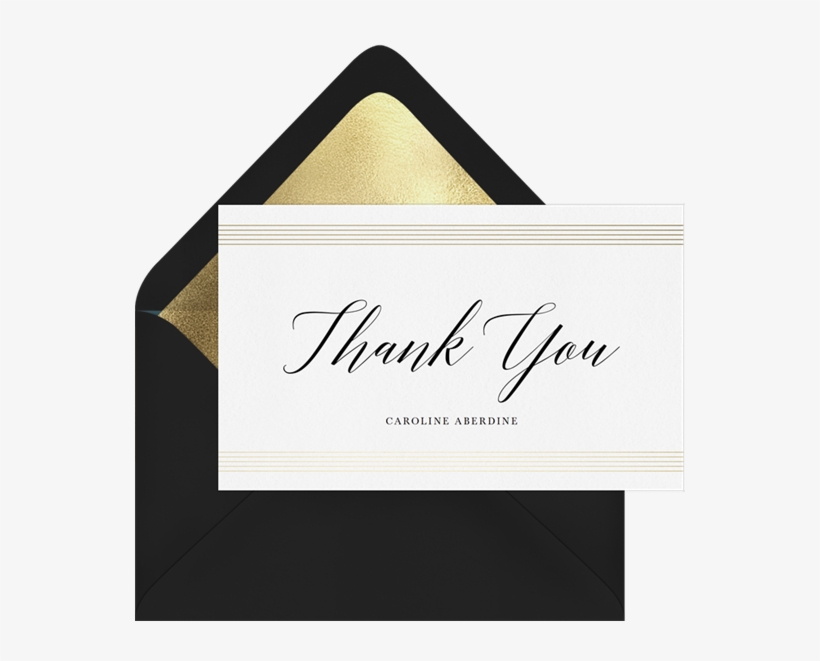 Formal Gold Frame Thank You Note - Thank You For Coming Bar Mitzvah, transparent png #4841328