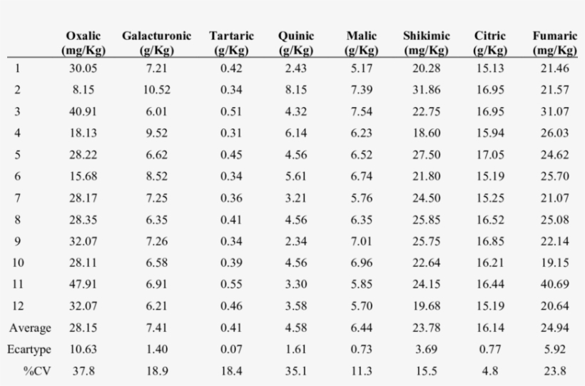 -organic Acids Content Of Canino Variety Of Moroccan - Mineral, transparent png #4843339
