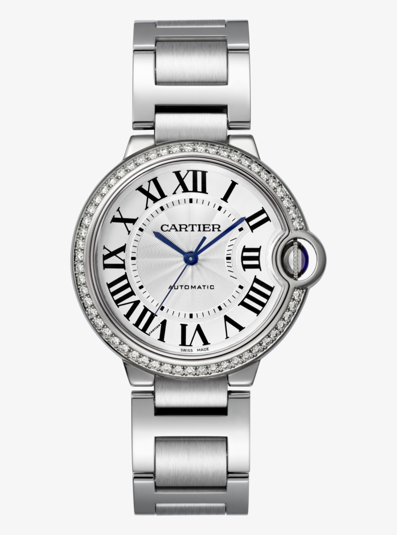 Ballon Bleu De Cartier Watch36 Mm, Steel, Diamonds - Cartier Ballon Bleu, transparent png #4846951