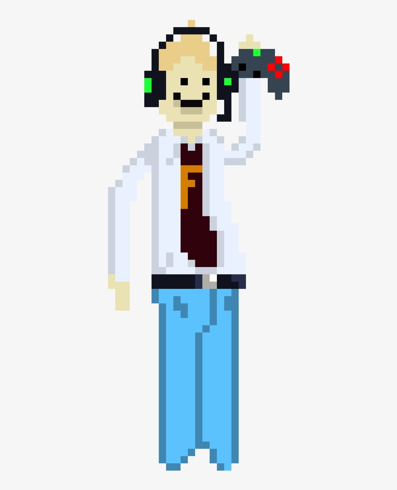 The Happy Guy Gamer White With A F And A Gamepad - Video Game, transparent png #4847259