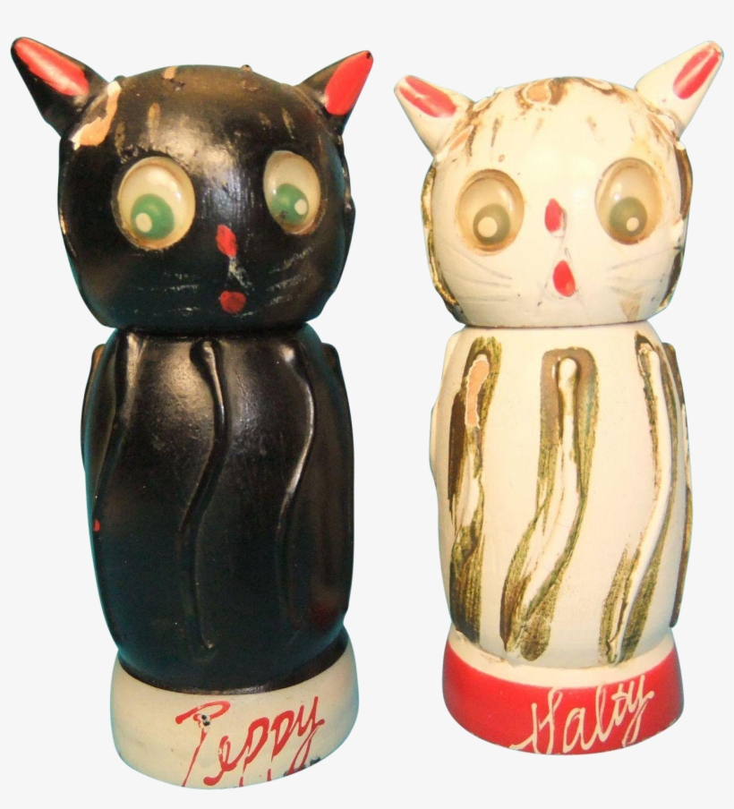 Vintage Wooden Salt And Pepper Shakers, Salty And Peppy, - Salt And Pepper Shakers, transparent png #4847524