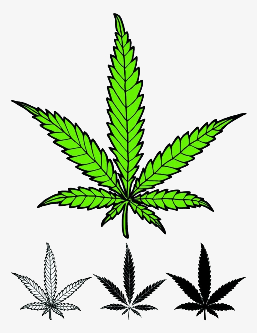 Leaves On Weeds Transprent Png Free Download - Weed Leaf Drawing Tattoo, transparent png #4849746