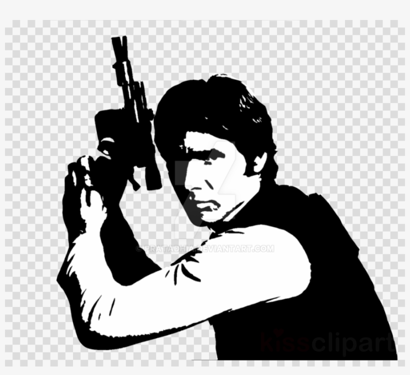 Star Wars Han Solo Stencil Clipart Han Solo Leia Organa - Star Wars Blaster Han Solo, transparent png #4850510