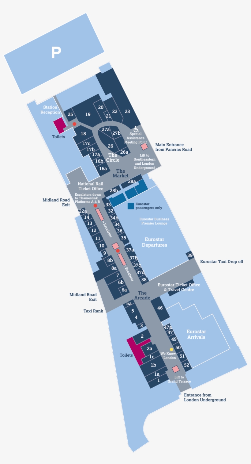 Rail Enquiries - Map Of St Pancras International, transparent png #4850586