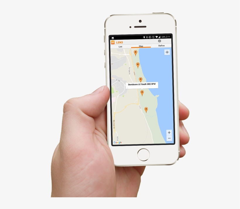 Hand Holding Smartphone Showing Access Points App Map - Iphone, transparent png #4853572