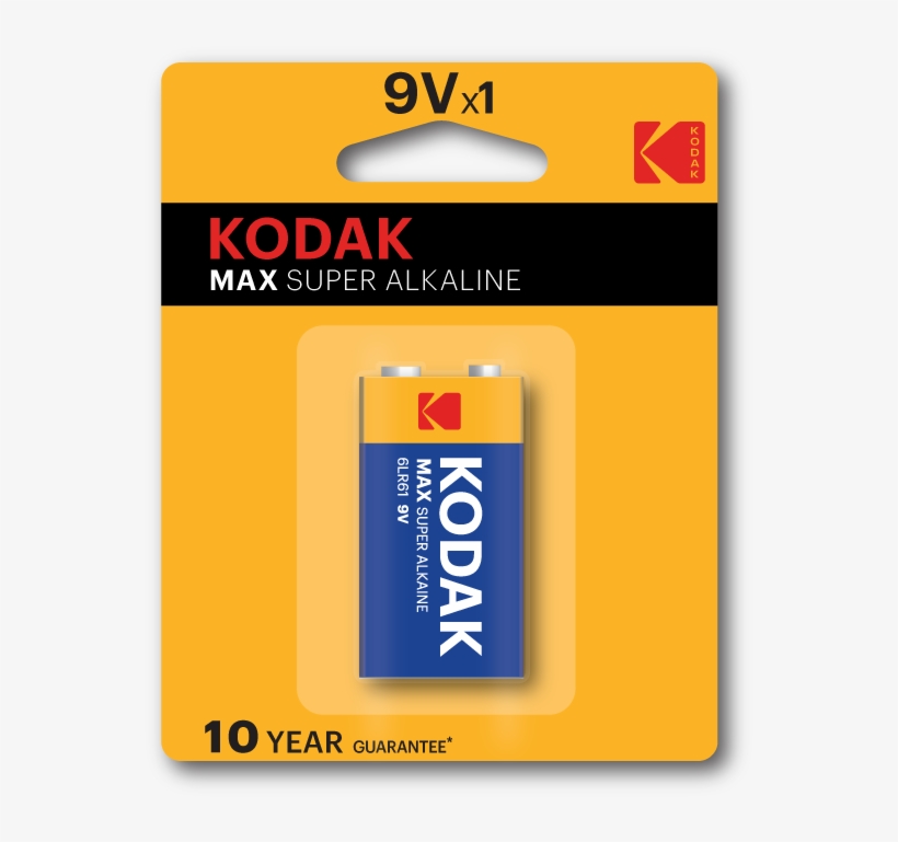 Kodak Max 9v Batteries Alkaline - Kodak Batteries Super Alkaline, transparent png #4854738