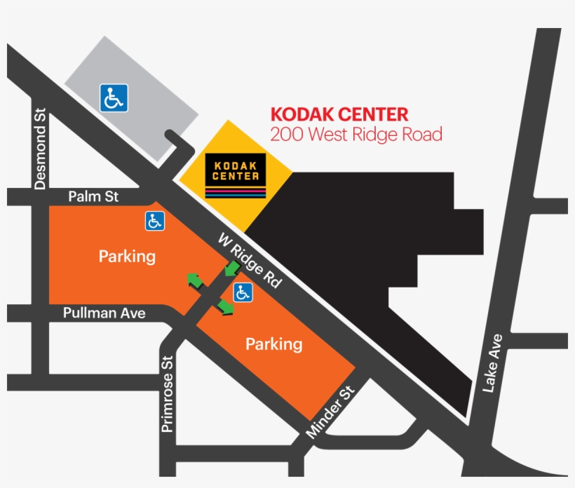 Kodak Center Parking Map - Kodak Center, transparent png #4855305
