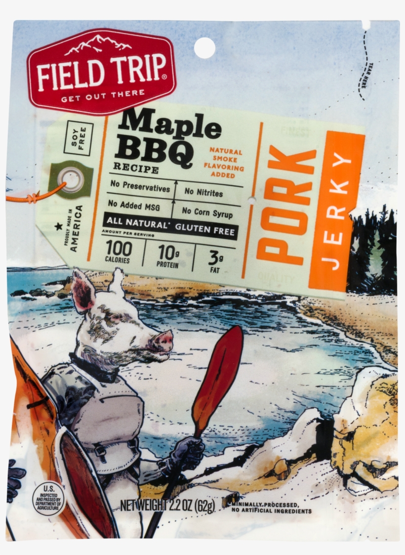 Field Trip Pork Jerky, Maple Bbq Recipe - 2.2 Oz, transparent png #4857306