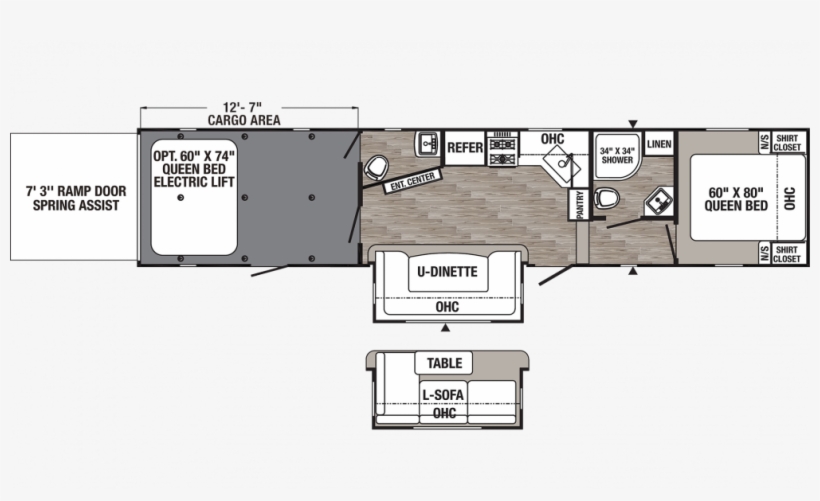 2019 Puma Unleashed 381ftb Floor Plan Img - Floor Plan, transparent png #4857419