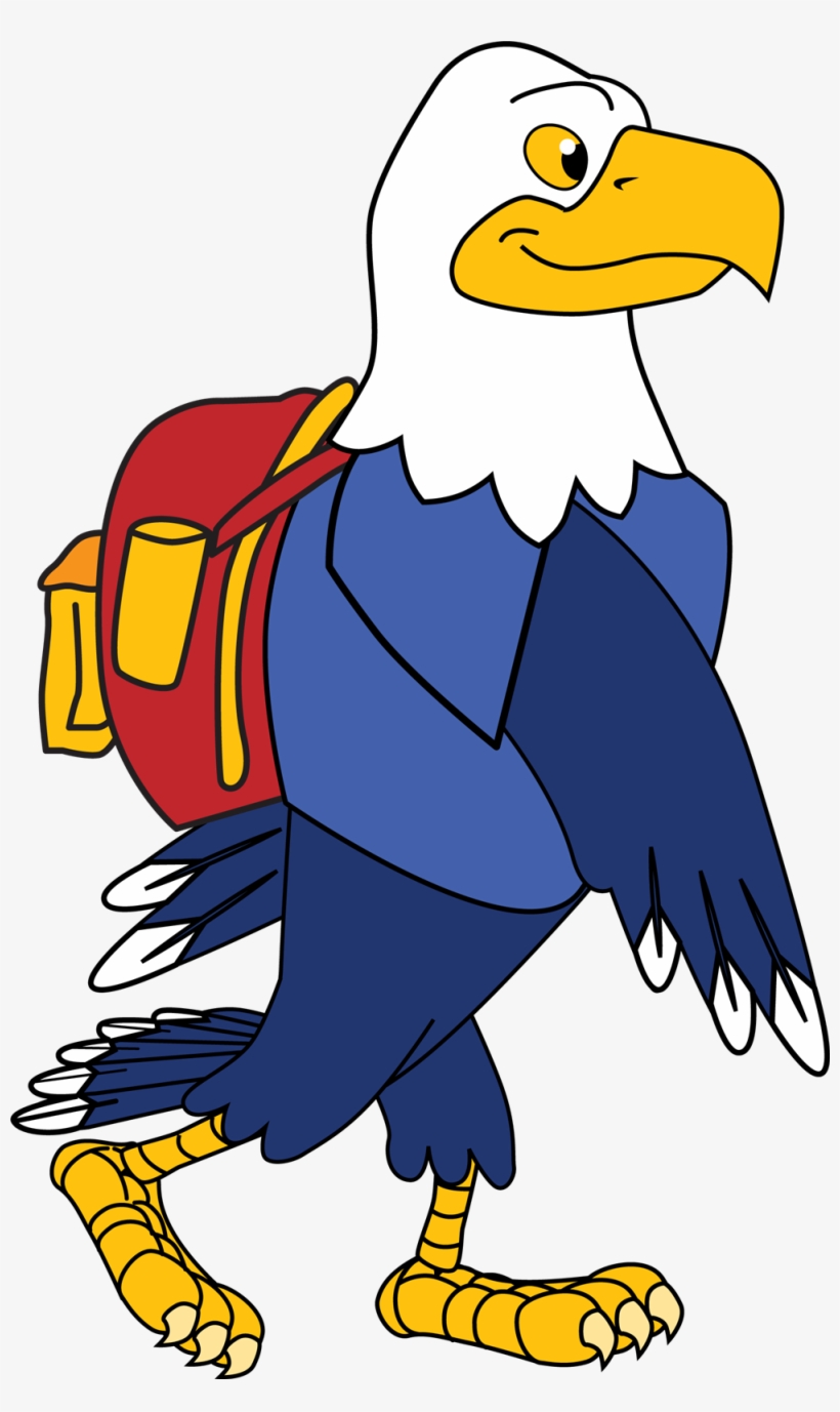 Eagle With Backpack - Cartoon, transparent png #4857613