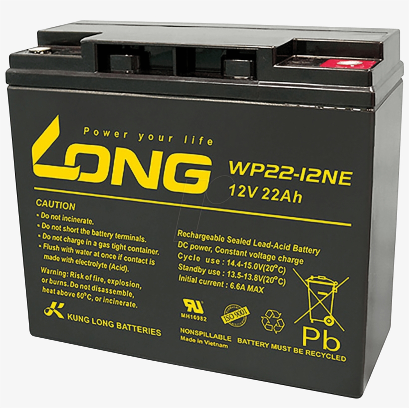 Maintenance Free Sealed Lead Acid Battery, 22 Ah, 12v, - Sealed Lead Acid Battery, transparent png #4857801
