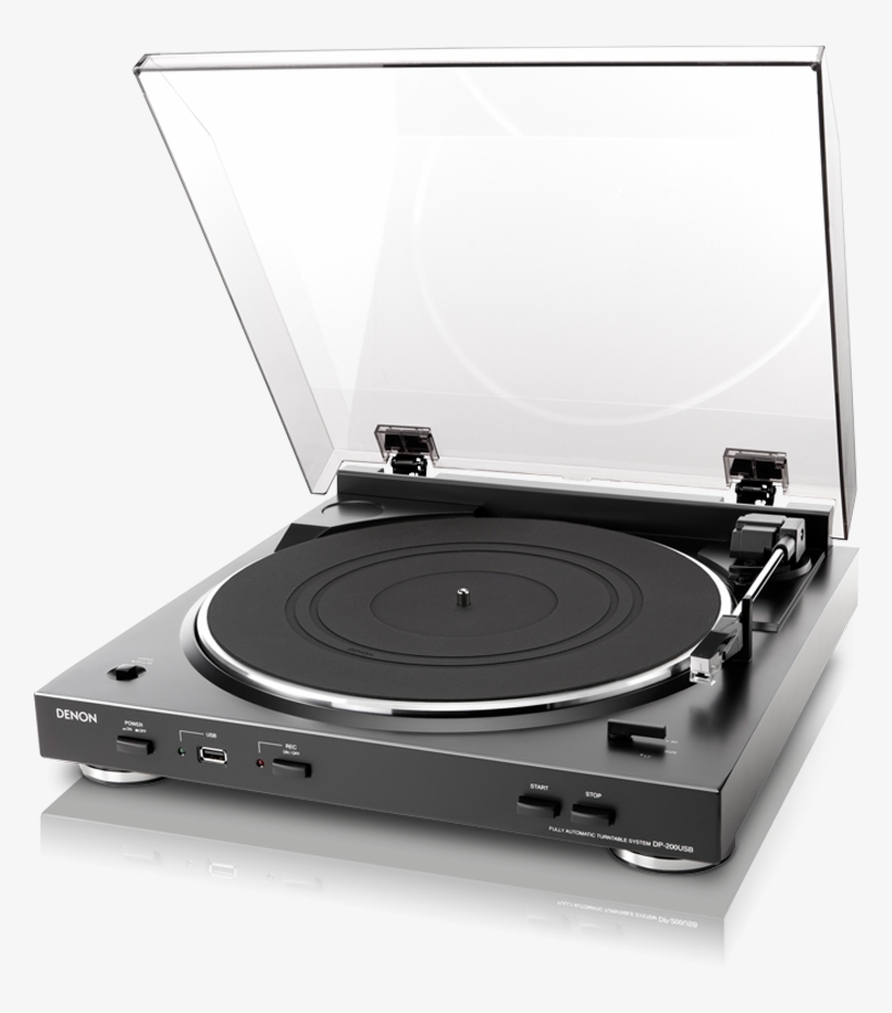 Denon Dp200usb Turntable With Usb - Denon Dp-200usb Fully Automatic Record Player, transparent png #4858259