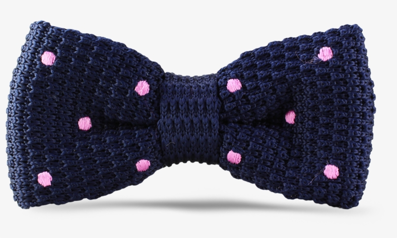 Pink Polka Dot Knit Bowtie - Polka Dot, transparent png #4859933
