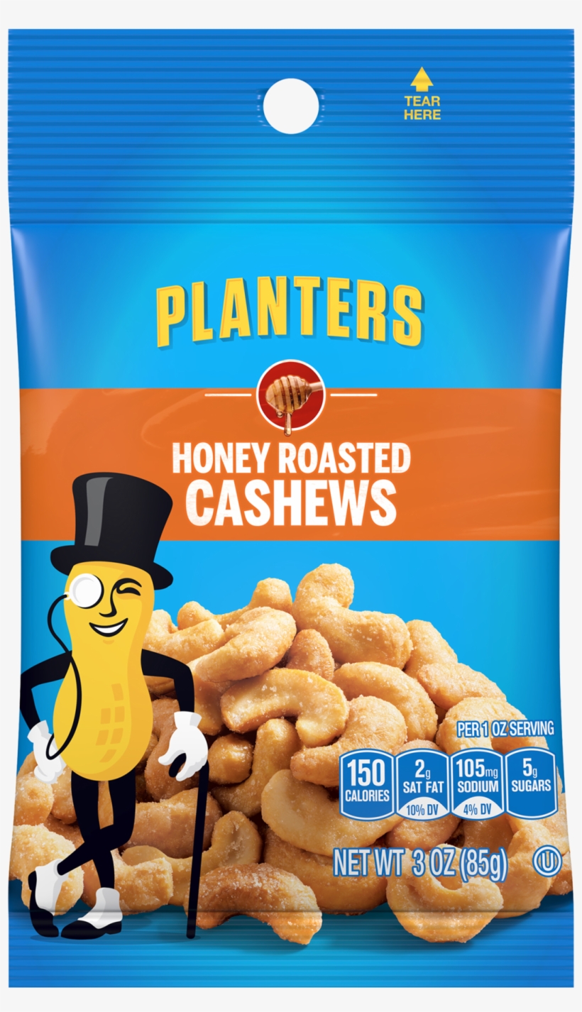 Planters Honey Roasted Cashews, transparent png #4860195