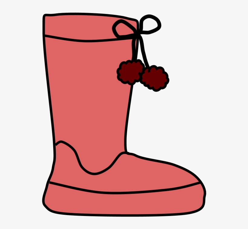 Boots, Pom-poms, Snow, Rain, Pink, Red - Snow Boot, transparent png #4861241