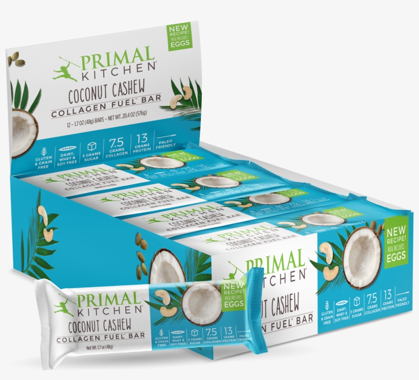 Coconut Cashew Collagen Fuel Bars - Collagen, transparent png #4866429
