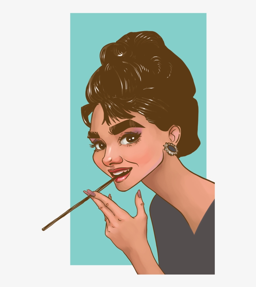 Audrey Hepburn By Alyona Timofeyeva, Via Behance - Illustration, transparent png #4868451