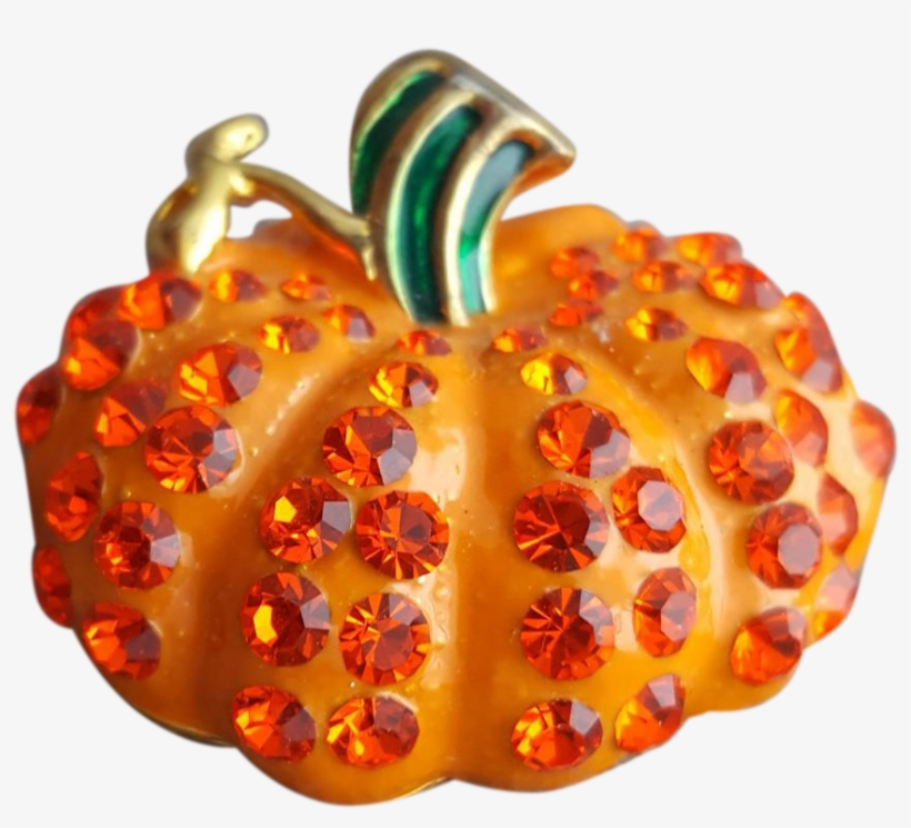Rhinestone Pumpkin Pin Fall Thanksgiving Halloween - Rhinestone Pumpkin, transparent png #4870326