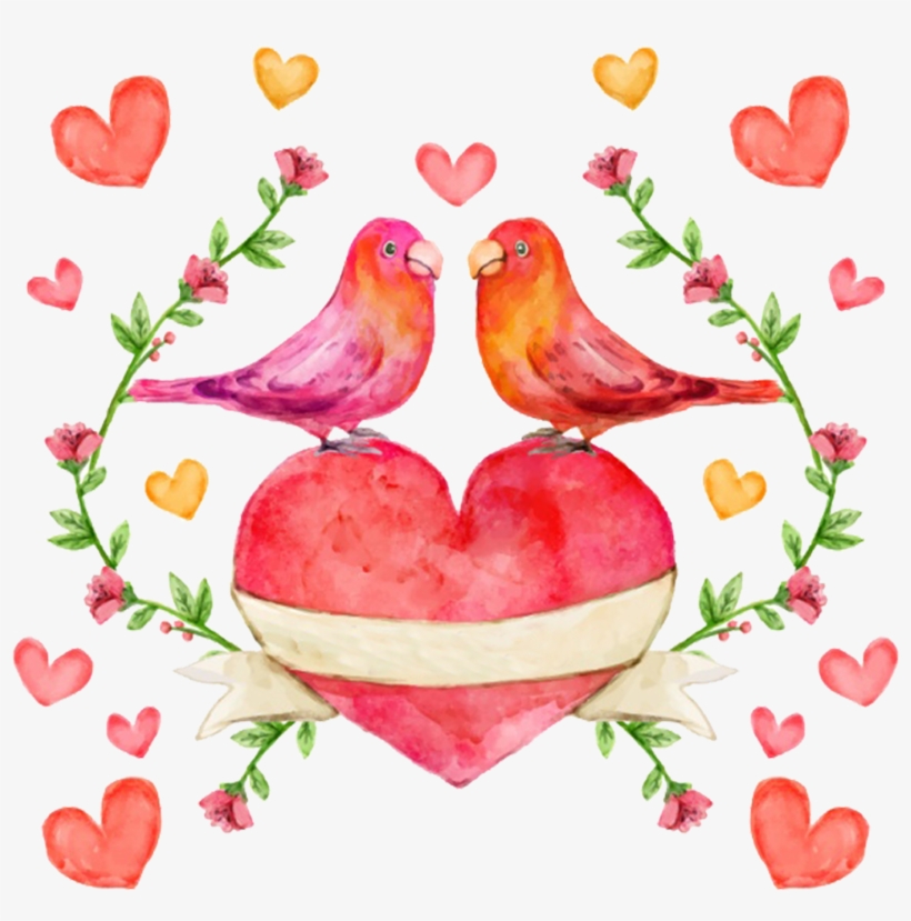 Lovebird Watercolor Painting - Watercolor Painting, transparent png #4870335
