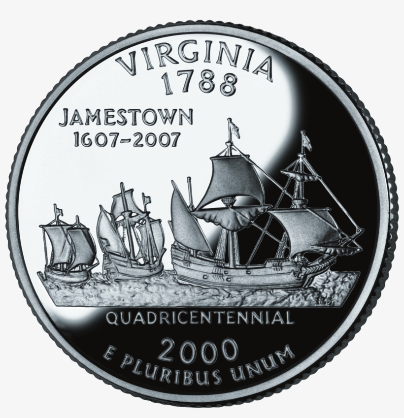2000 Va Proof - Virginia 2000 - Quarter Dollar, United States Coin, transparent png #4870972