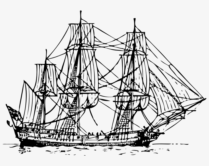 Corvette Ship - Outline Of Ship Png, transparent png #4871085