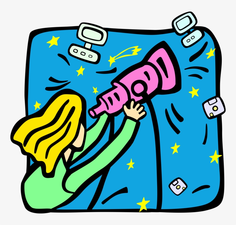 Vector Illustration Of Telescope Sees Information Technology, transparent png #4872743