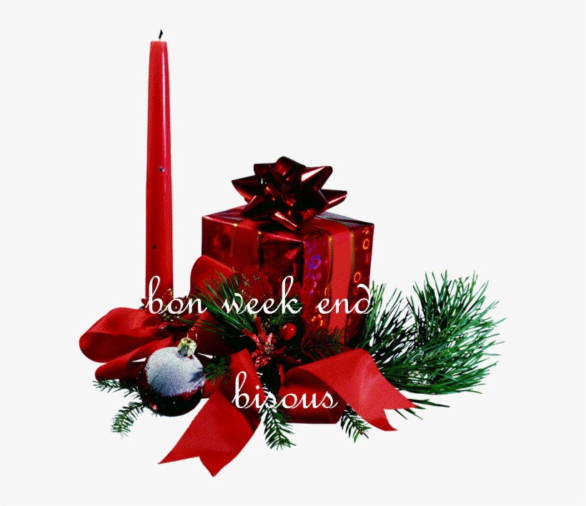 Résultat D'images Pour Gif Bon Week-end Noel - Christmas Card Candle Art, transparent png #4873931