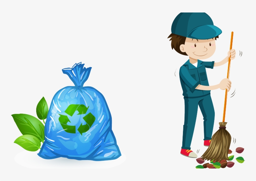 Reduce, Reuse And Recycle - Janitor Vector, transparent png #4874482
