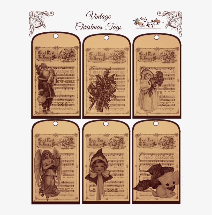 Vintage Christmas Tags, transparent png #4874827