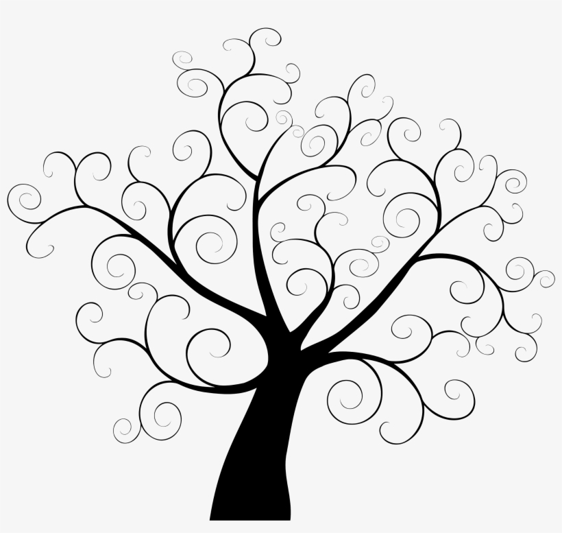 Tree Fingerprint Template Guestbook Clip Art - Simple Family Tree Drawings, transparent png #4876716