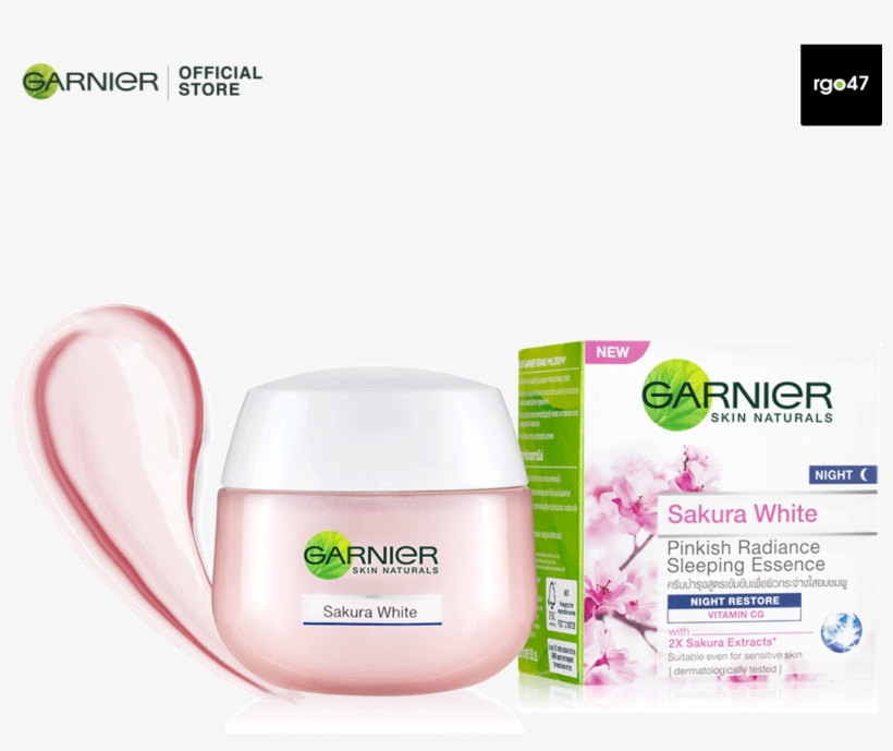 Garnier Sakura White Pinkish Radiance Sleeping Nig - Garnier Sakura White Pinkish Radiance High Concentrated, transparent png #4877818