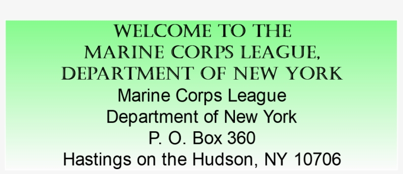 Welcome To The Marine Corps League, Department Of New - New York, transparent png #4878160