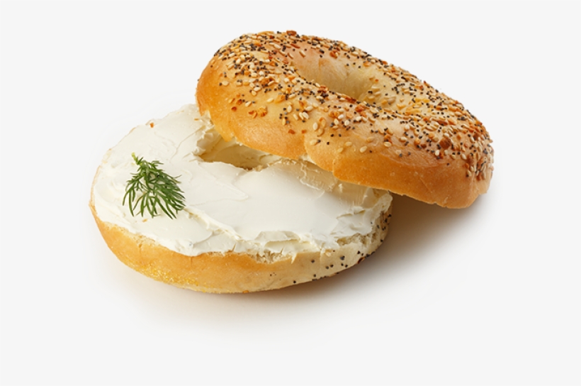 Cream Cheese - Bagel Topped With Cream Cheese, transparent png #4878303