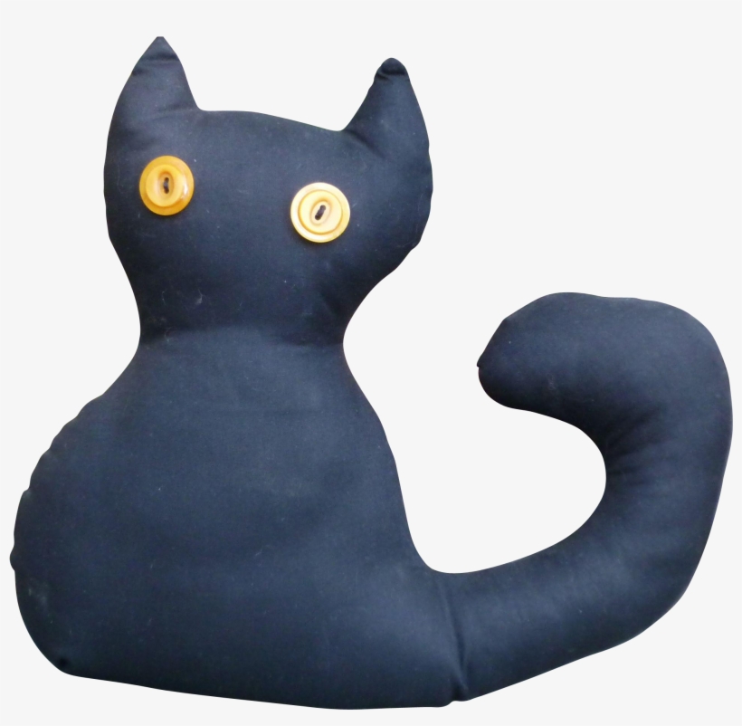 Stuffed Black Cat - Black Cat, transparent png #4879704