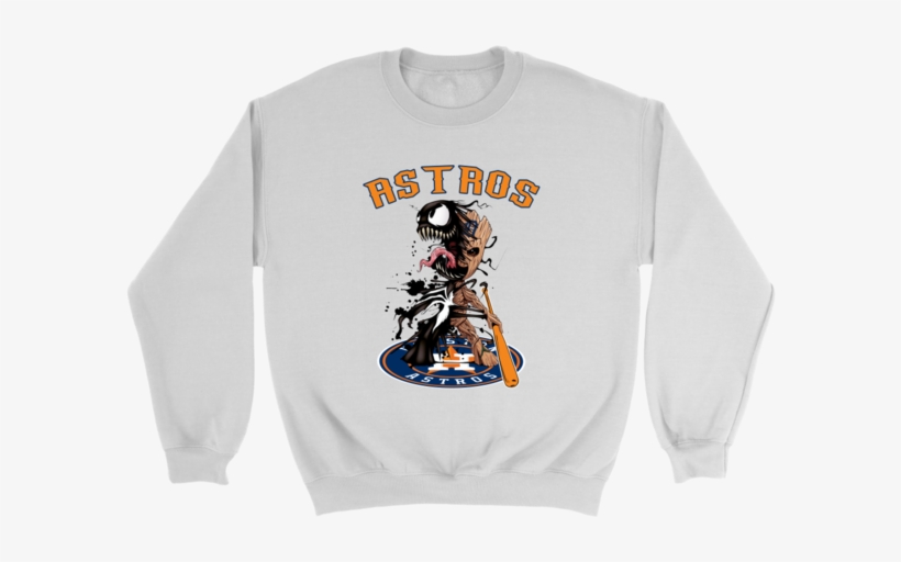 Mlb Houston Astros Venom Groot Guardian Of The Galaxy - Kawaii Peach Milk Premium Sweatshirt (6 Colors Available,, transparent png #4880234