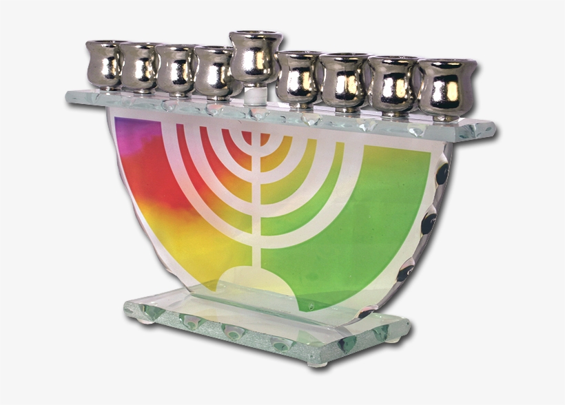 Glass Chanukia, Rainbow Design - Shield, transparent png #4882340
