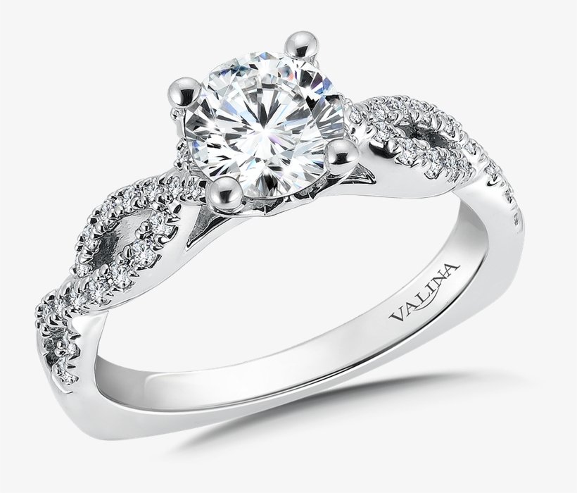 Valina Diamond Engagement Ring Mounting In 14k White - 14k Gold White Rhodium, Fancy Estate Cocktail Ring, transparent png #4887355