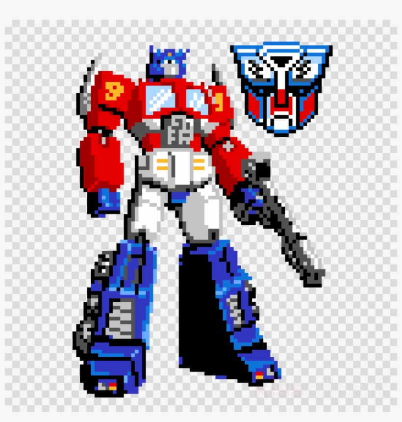 Optimus Prime Pixel Art Clipart Optimus Prime Bumblebee - Pixel Art Transformers Optimus Prime, transparent png #4889005