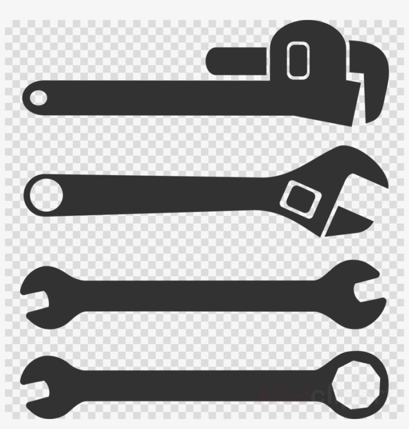 Black And White Wrench Clipart Spanners Clip Art - Spanner Clipart, transparent png #4889098