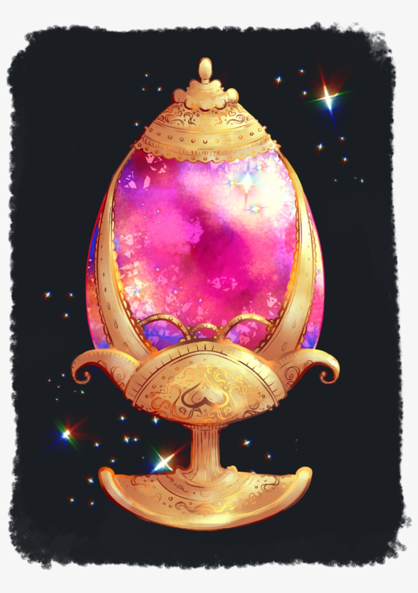 An Egg-shaped, Pink And Sparkling Jewel Encased In - Ornament, transparent png #4891439