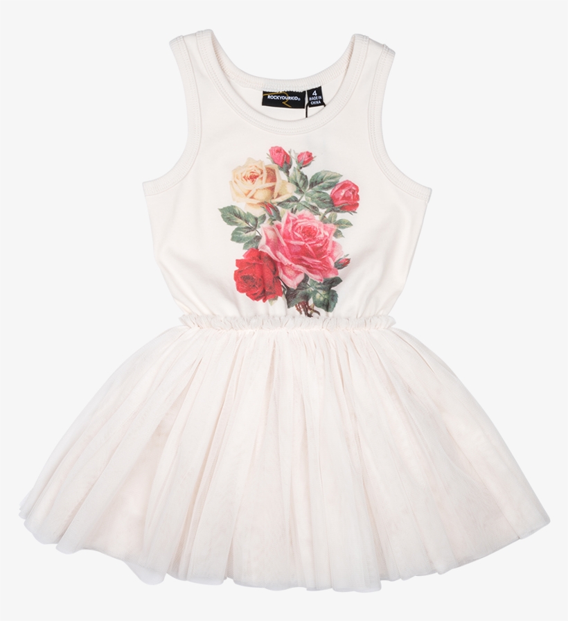 Wild Flowers Singlet Circus Dress - False Victorian Pink Roses Collage Sheet Printed Collage, transparent png #4894618