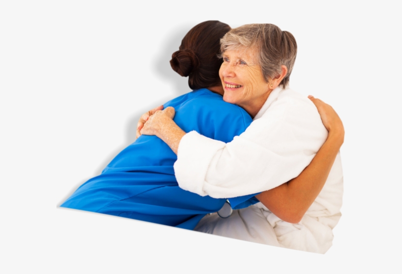 A Nurse Hugged By An Old Woman - Changer Couche Personne Agée, transparent png #4896107