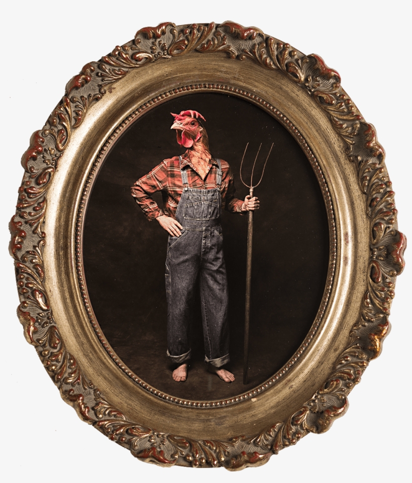 Matris In Gold Ornate Oval Frame With Red Detailing - Carving, transparent png #4898597