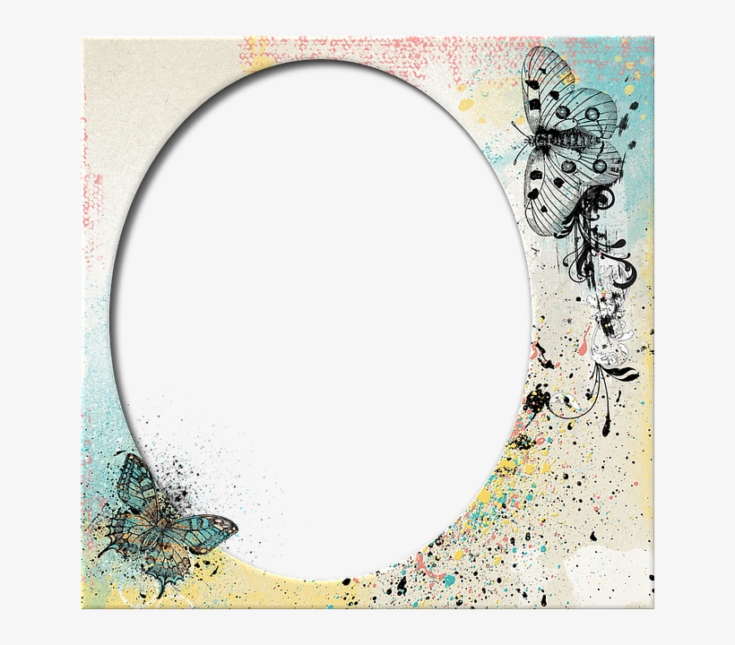 Picture Frame, Album, Butterfly, Diary, Oval, Paint - Butterflies Dark Pink Transparent, transparent png #4898953